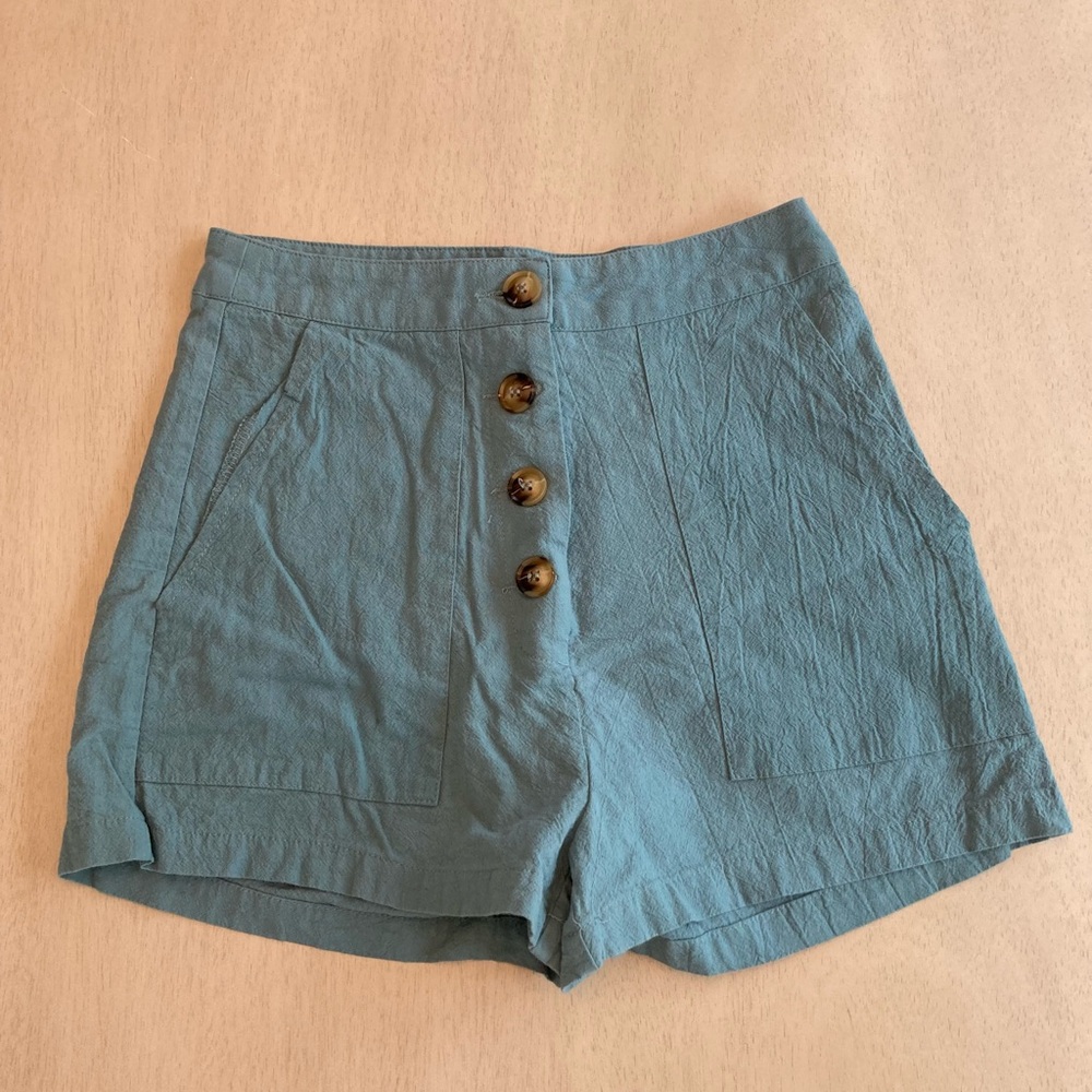 Blue high waisted shorts